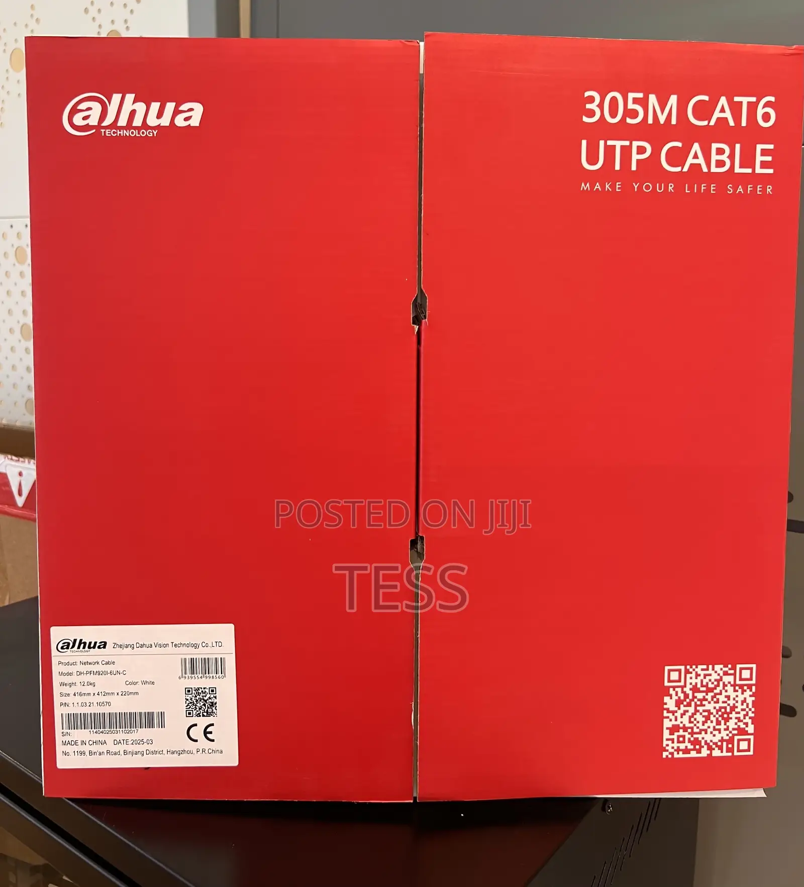 Dahua Utp Cat6 Cable Pure Copper 305m Dh-Pfm920i-6un-C