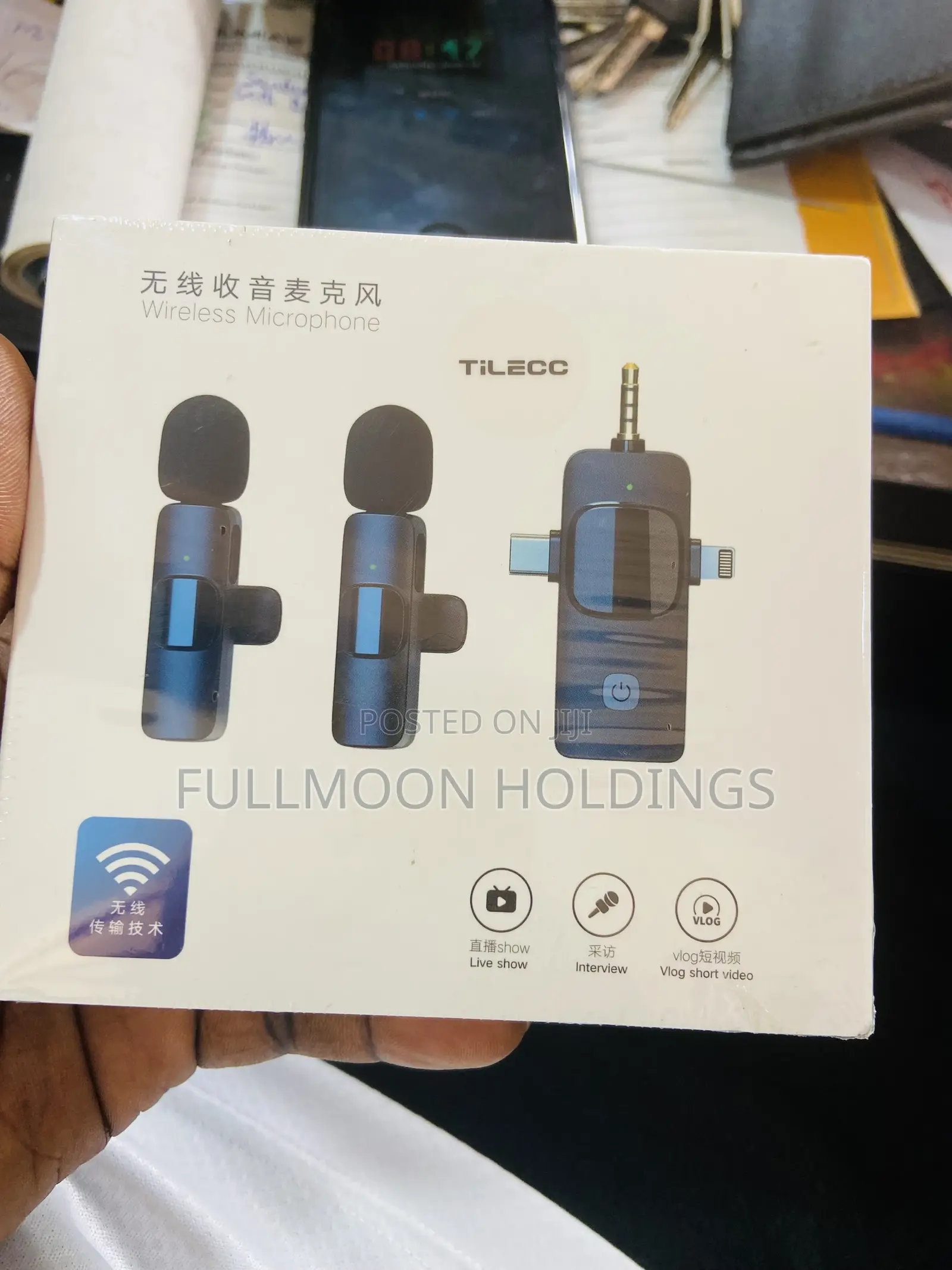 Wireless Dual Microphone For iPhone/Android Phone/Camera/ Pc
