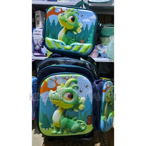 Dinosaur Trolley Bag With Lunch Bag and Pencil Case