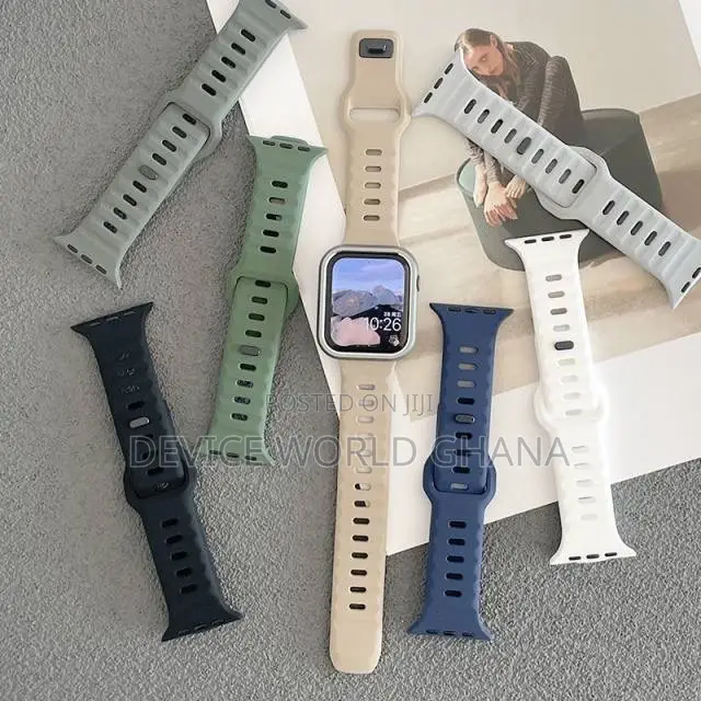 Monochrome Silicone Strap for Apple Watch All Modes S1-S10