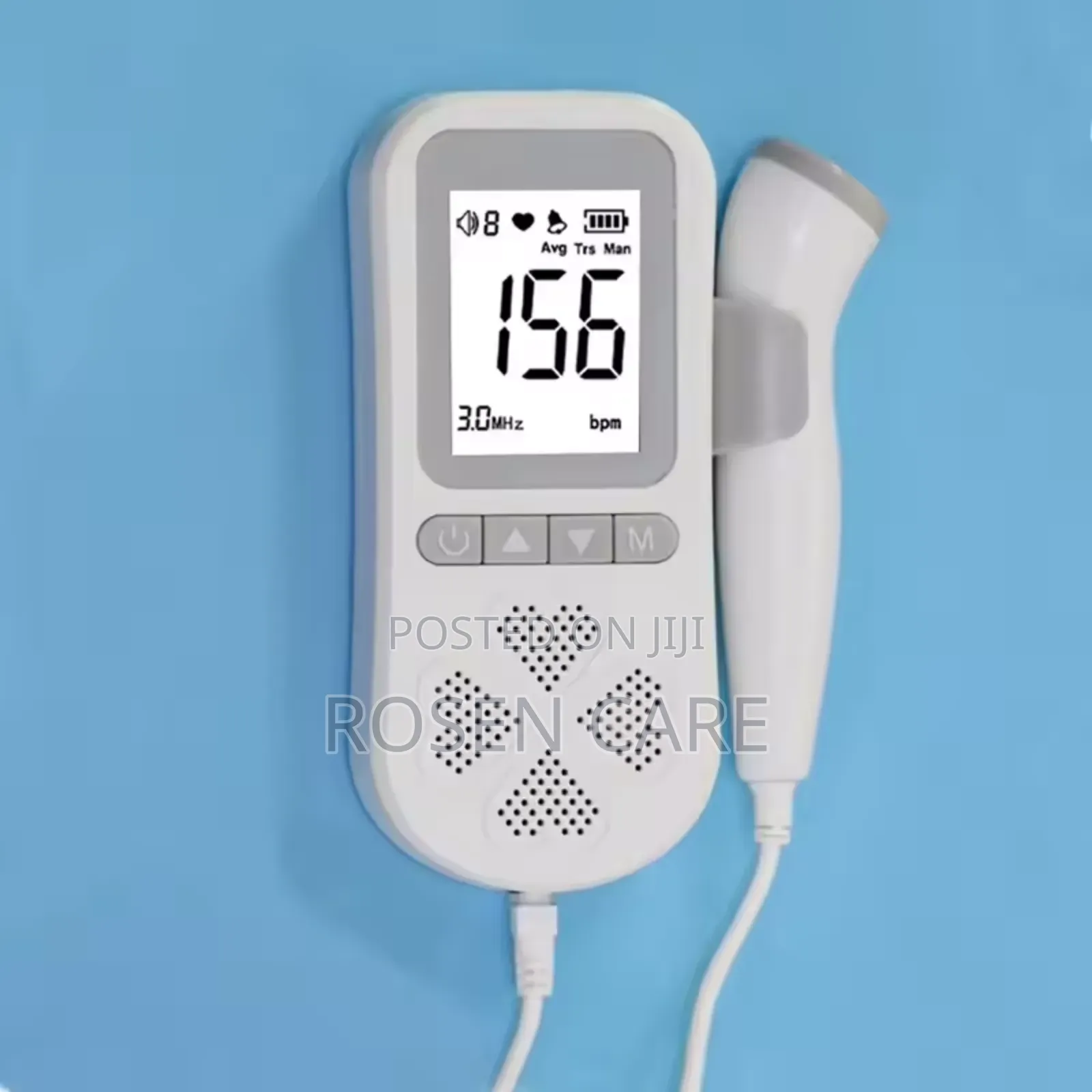Battery-Powered Prenatal Fetal Doppler Heart Rate Detector