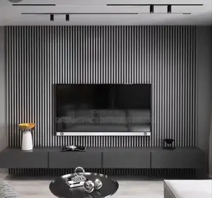 Floating Tv Unit Design With Modern Fluted Panel and Board