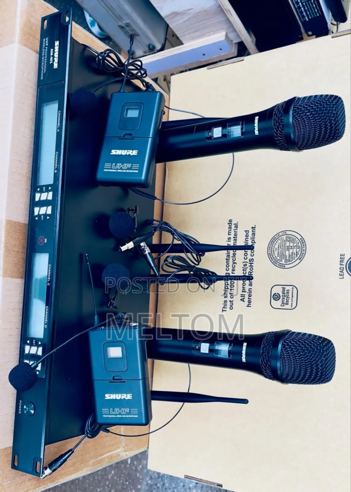 Shure Am-401 6in1 Wireless Handheld-lapel-&-head Microphone