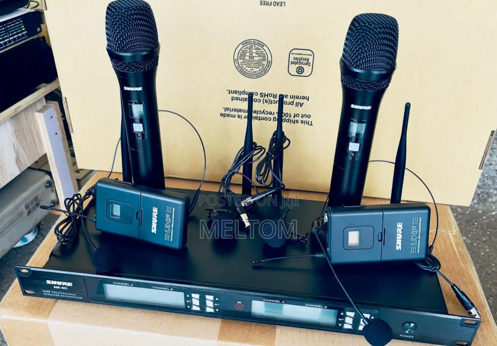 Shure Am-401 6in1 Wireless Handheld-lapel-&-head Microphone