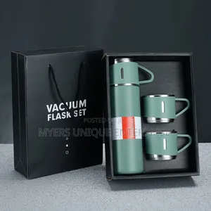 Vacuum Flask With 3 Cups for on-the-Go Sipping