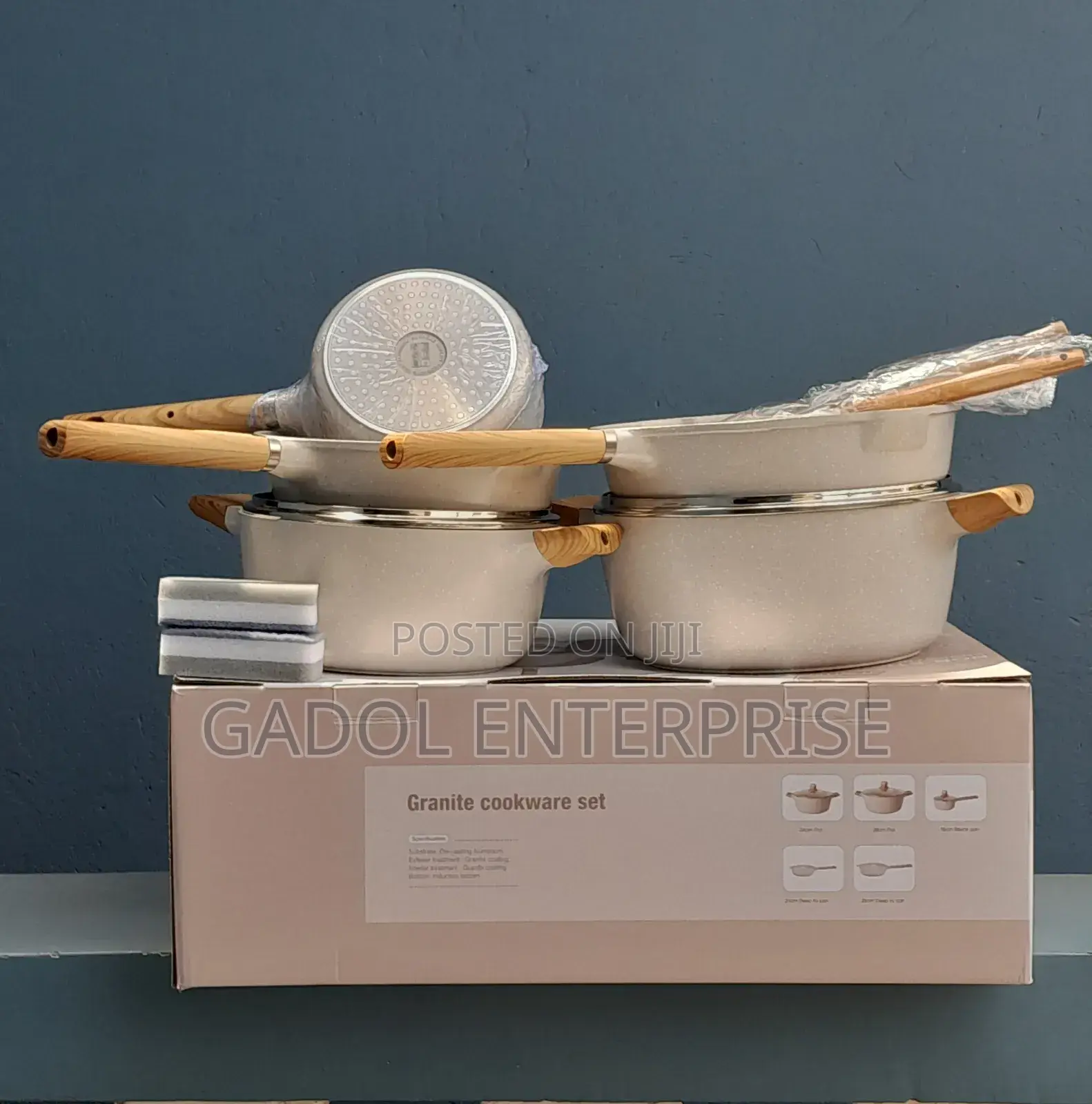 Non Stick Granite Cookware Free Ladles Cleaning Sponges
