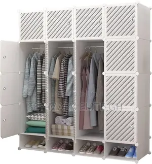 16 Cubes Plastic Wardrobe With Shoe Rack