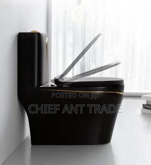 Black Wc Toilet Seat With Gold Gilt W652s