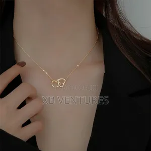 Women's Premium Heart Pendant Necklace-Golden