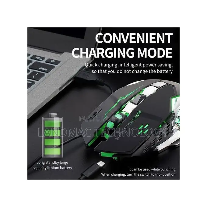 Bluetooth 2.4ghz -Speed Wireless Rechargeable Game Mouse