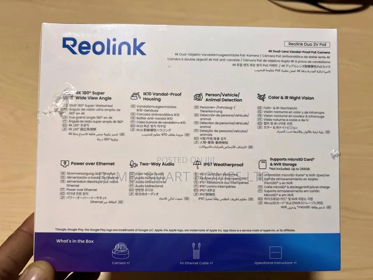 Reolink Duo 2v Poe 8mp Uhd Vandal-Proof 180° Panoramic