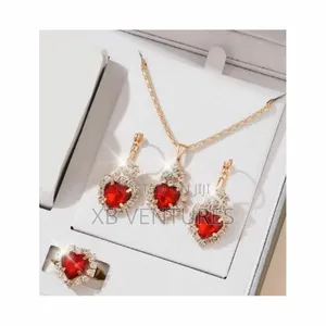 3pcs/Set Teardrop-Shaped Necklace Earrings Ring Set