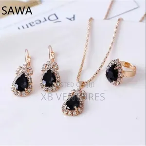 3pcs/Set Teardrop-Shaped Necklace Earrings Ring Set