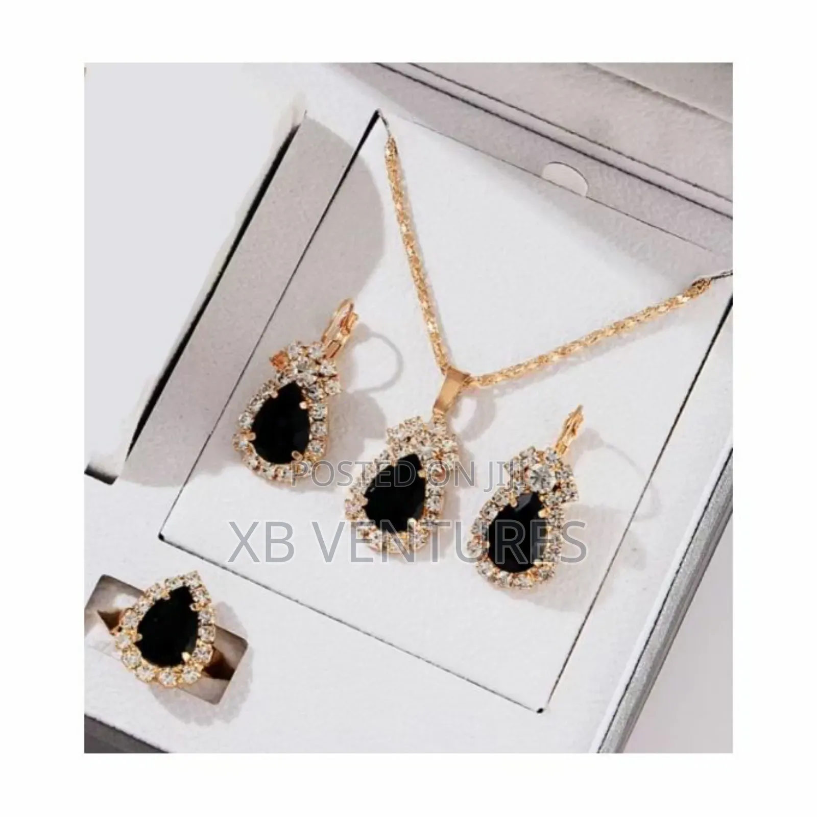 3pcs/Set Teardrop-Shaped Necklace Earrings Ring Set