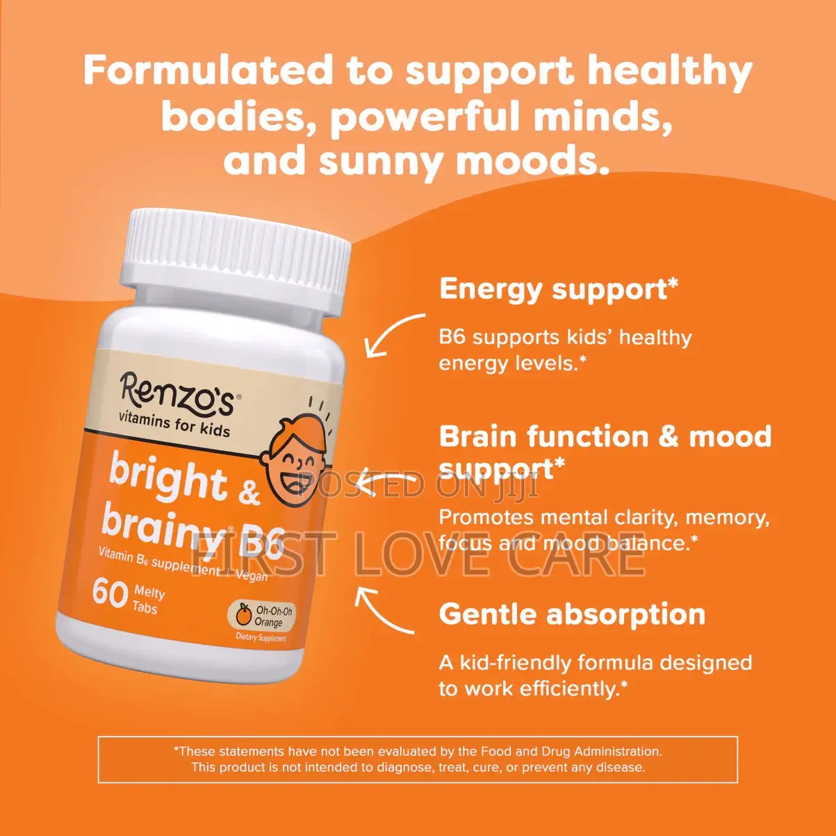 Renzo’S Vitamins for Kids Bright and Brainy B6
