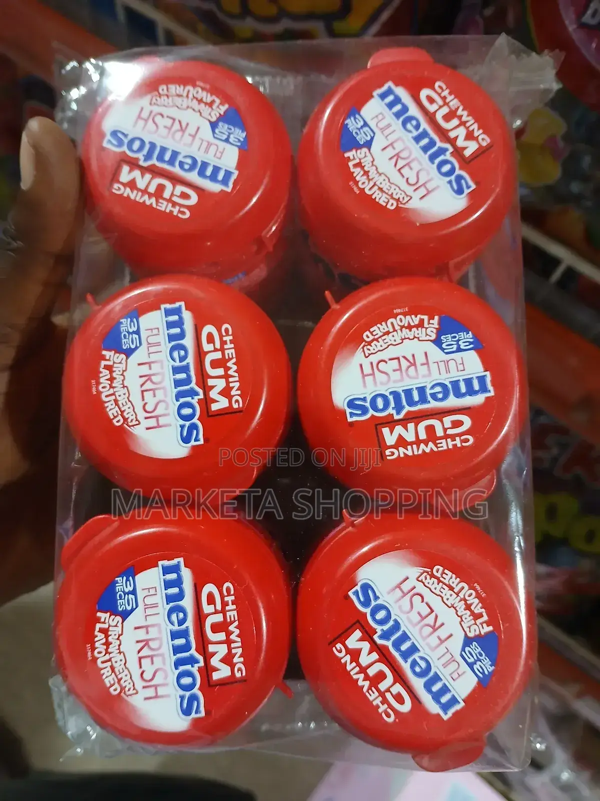 Mentos Gum Strawberry Flavour 140gx6