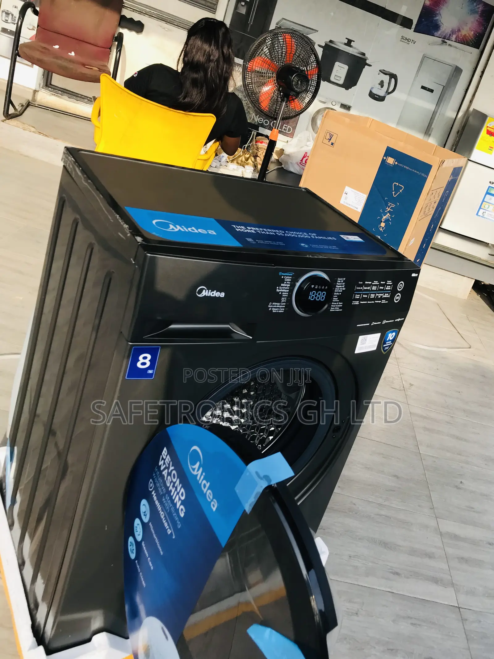 Secure Fullauto 8kg Frontload Midea Grey Washer
