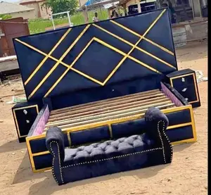 Queen Size Bed Frame With Side Drawers and Couch