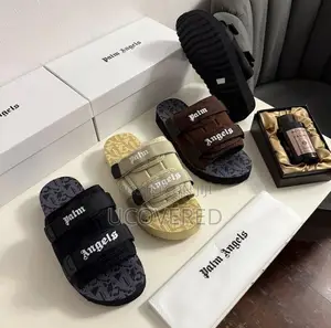 Palm Angels Unisex Adjustable Straps Platform Slippers