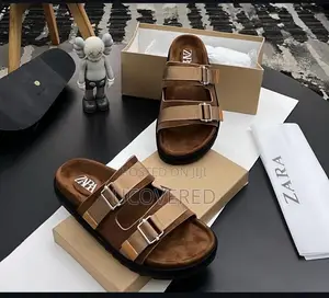 Zara Adjustable Double Buckle Suede Slide Sandal