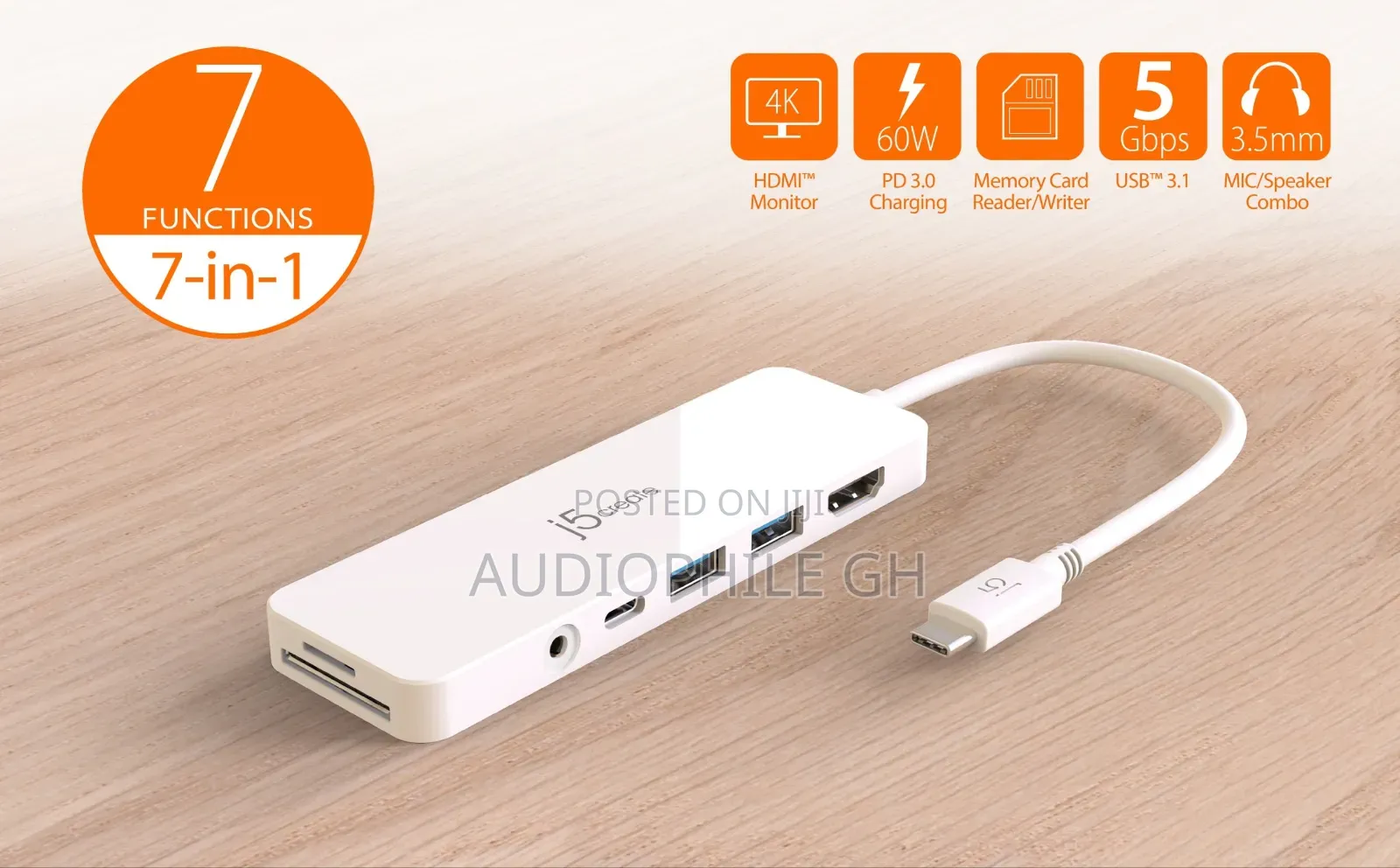 J5create Usb-C Multi-Port Hub With Power Delivery