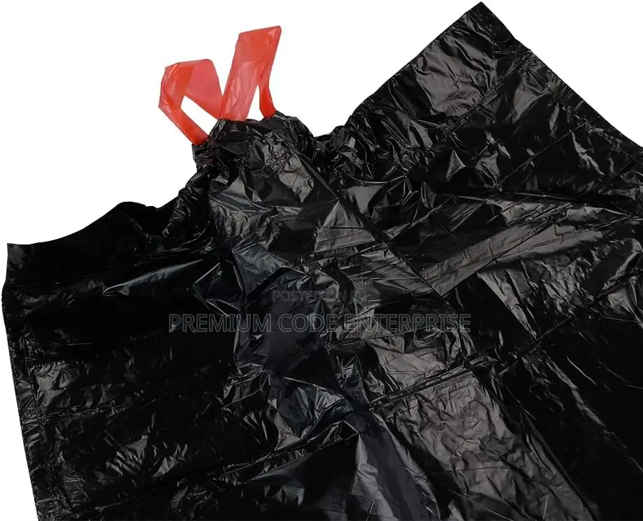 100l Black Trash Bin Liner Bags With Handle – 120pcs