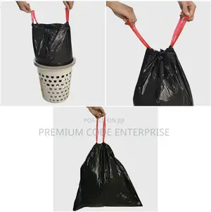 100l Black Trash Bin Liner Bags With Handle – 120pcs