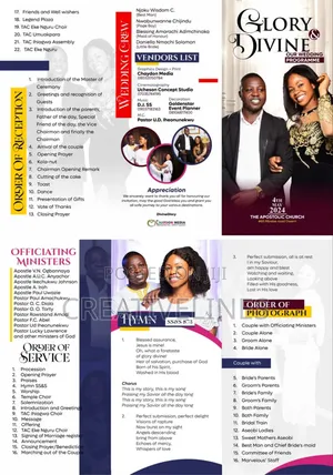 Trifolded Wedding Program