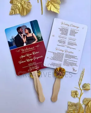 Wedding Fan With Ribbon