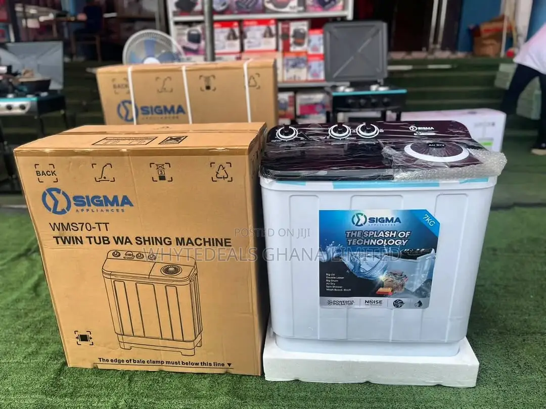 Sigma 7kg Twin-tub Washing Machine| Wash| Rinses|Dries|2_yrs Warranty