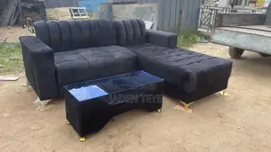 Black L Sharp Sofa (Free Delivery)And Also Payment on Delive