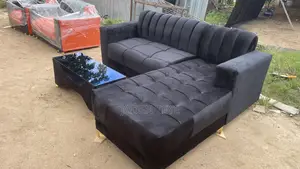 Black L Sharp Sofa (Free Delivery)And Also Payment on Delive