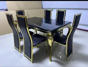 6 Sets Dinning Table (Gold)