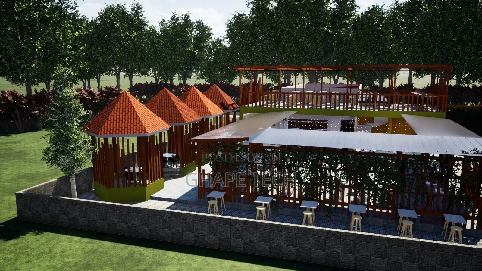 Modern Recreational Center and Pub Architectural Designs