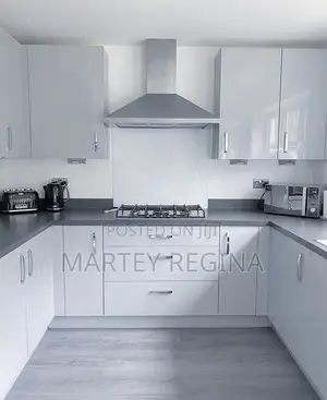White U Shape Kitchen Cabinets