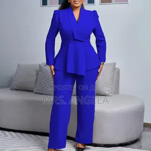 Women’S Office Suit . Blazer Tailored Palazzo Trousers