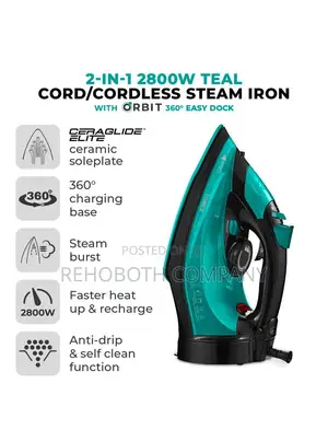 Tower 2 In 1 2800w Cord / Cordless Steam Iron
