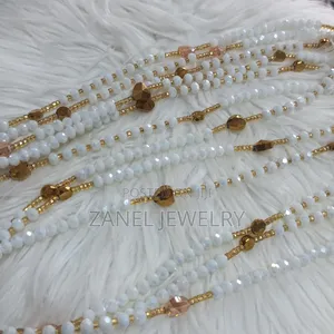 White and Gold Waist Beads