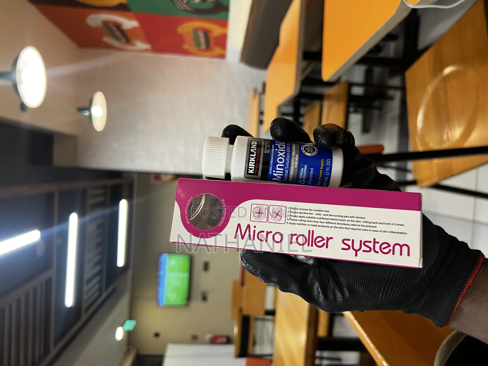 Scalp Roller + Minoxidil Oil Barrier