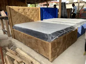 Double Bedframe 54x75 Brown In Color With Mattress