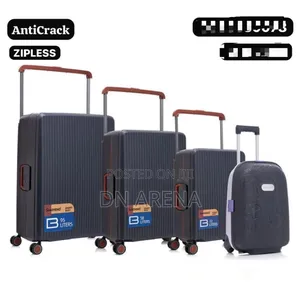 Zipless Anti Crack Travel Luggage Suitcase Bag 4 in 1