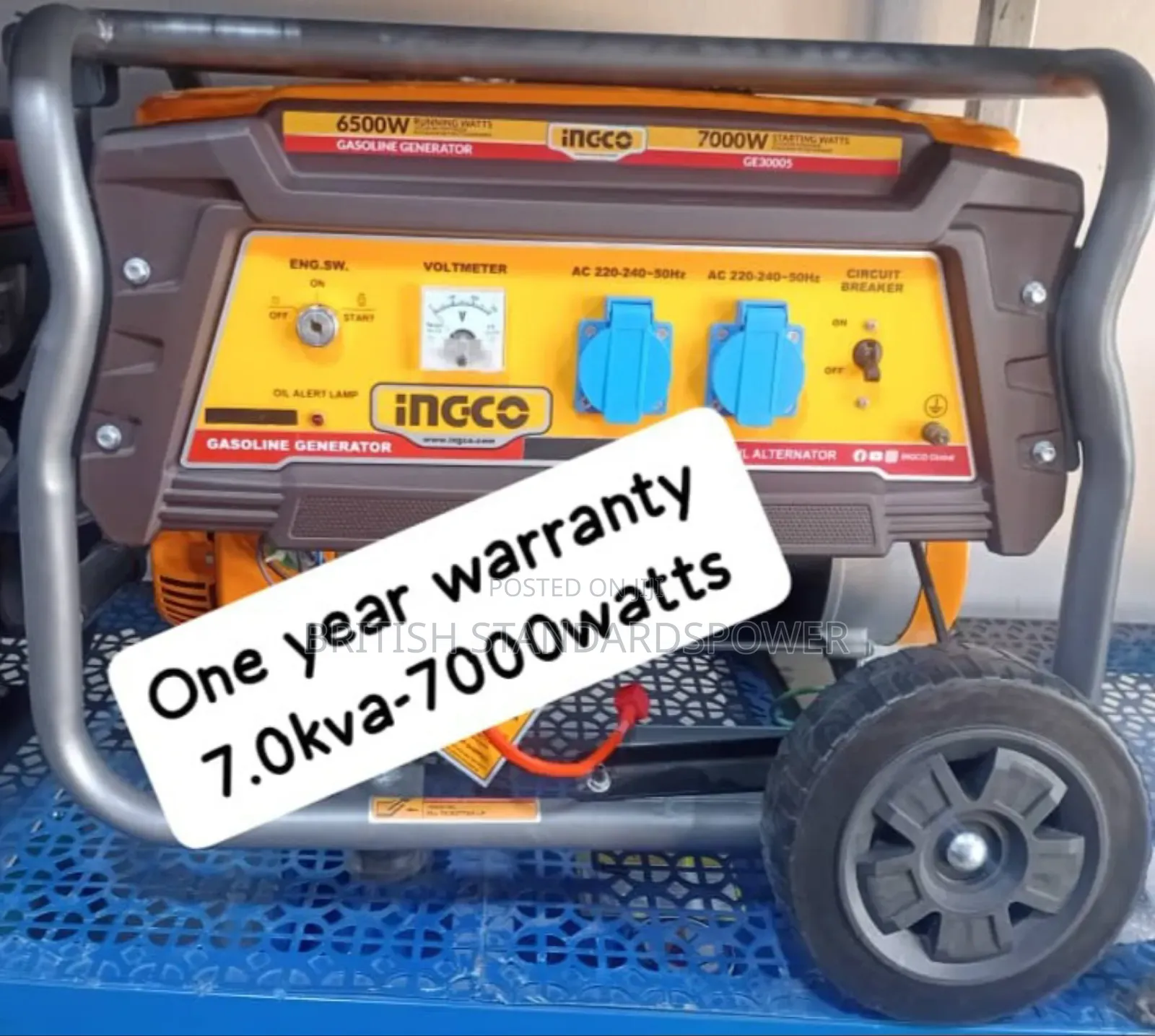 High Velocity Flow 7.0kva Petrol Generator