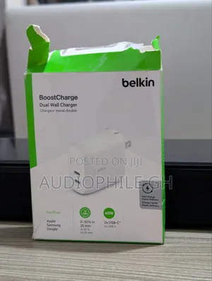 Belkin Boostcharge Dual Usb-c Pd Wall Charger 40w