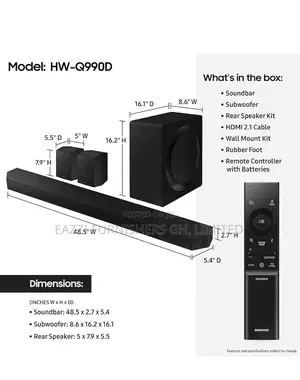 The Samsung Hw-Q990d Is a 11.1.4 Channel Soundbar System