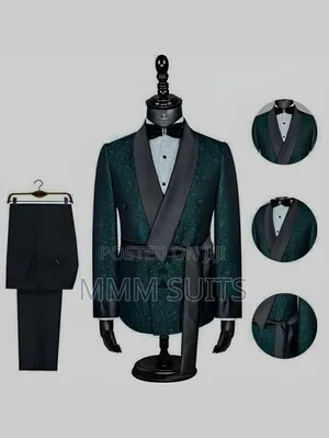 Quality Turkish 2-Piece Double-Breasted Men Suit With Belt