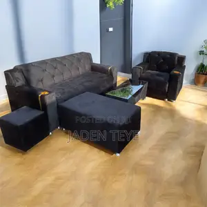Black Fabric Sofa (Free Delivery)