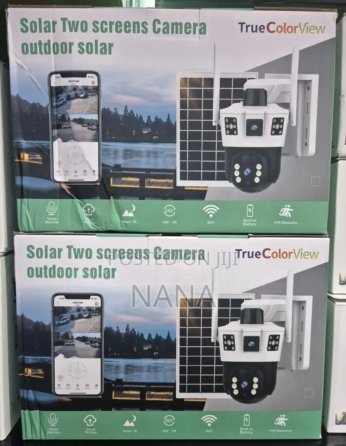 True Color Solar Wireless Dual Cam Security Camera.
