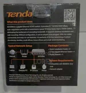 Tenda 5 Port Gigabit Ethernet Switch 10/100/1000 MBPS Sg105m