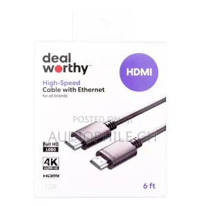 Dealworthy 6 Ft Hdmi High Speed Cable With Ethernet Cable