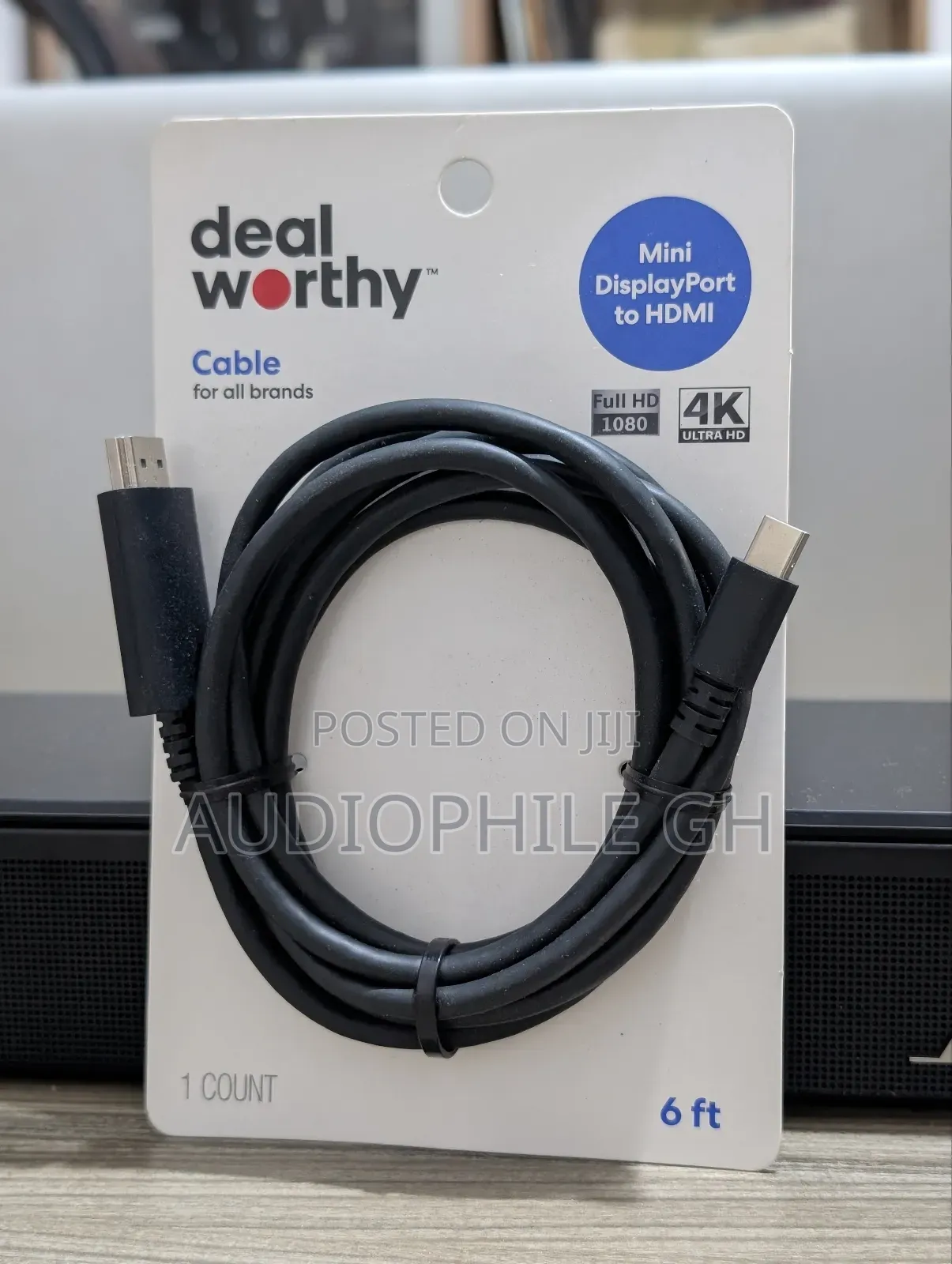 Dealworthy 6 Ft Mini Display Port to Hdmi Cable
